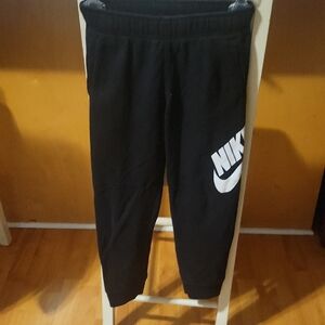 Nike Kids Black Sweatpants with White Logo